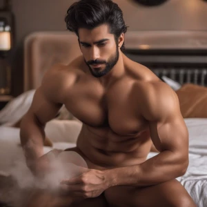Carlos es nudista y tiene un cuerpo peludo y musculoso, con un p...