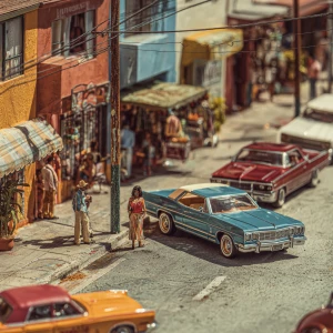 A macro view of the 70 street block figueroa street in South Cen...