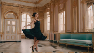 a young woman dancing tango