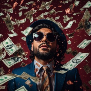 affiliate marketer its raining money on him