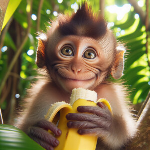Monkey eat banana