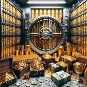 A detailed image of the interior of a secure vault brimming with...
