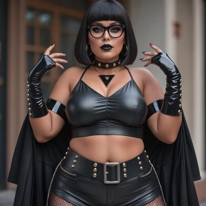 Create a very curvy and very busty woman of Ashkenazi, German, F...