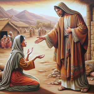 Jesús sanando a alguien