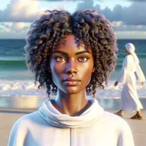 Create a 3-D realistic picture of a beautiful African-American J...