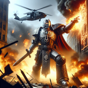 German as a transformer character, Teutonic knight armor, nation...