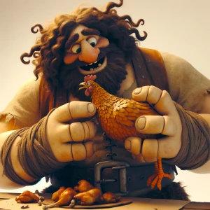 A giant eat chicken