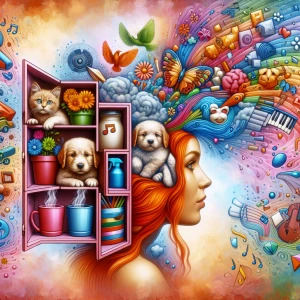 Generate an image that visualizes an imaginative mind of a ginge...