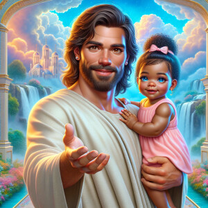 Create a 3D realistic artwork featuring the phrase 'Jesus Saves'...