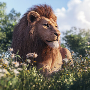 A big Giant lion unreal render 4K