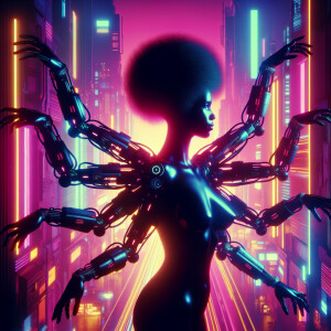 Dark woman with many arms