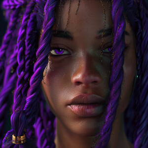 create a  ultra high resolution 3D beautiful African American fe...