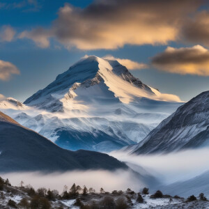 create a snowy mountain