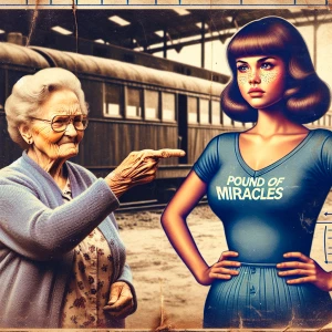 Refine a 1973-style color film photograph depicting an irate eld...