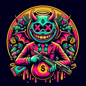 Horror themed, create a vibrant cartoon-style logo with a circul...