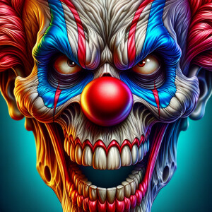 Evil clown skull, ultra-detailed, masterpiece, HDR