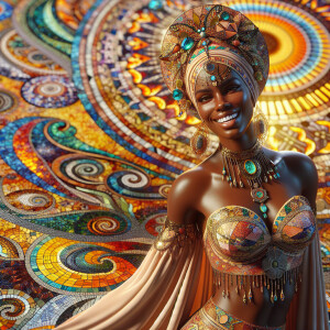 A captivating, hyper-realistic illustration of an African Americ...