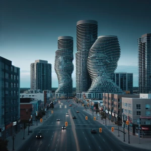 Looking across burnhamthorpe road in Mississauga. The Marilyn Mo...