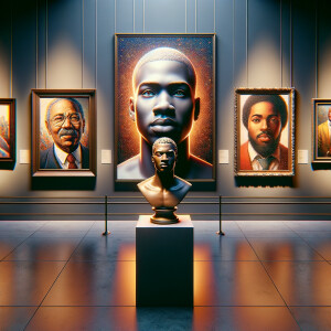 Design a close-up, detailed 3D view inside an African-American m...