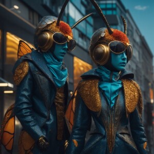 Design a series of hyper-realistic 3D insect characters with fin...