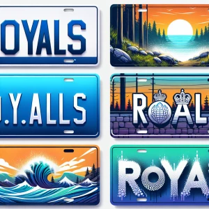 Design a license plate saying "ROYALS"