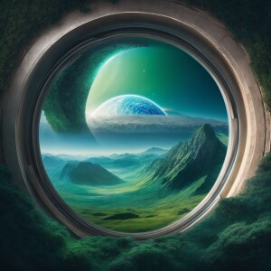 This image depicts a futuristic, science-fiction-inspired scene....