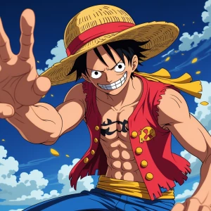 Create an image of Monkey D. Luffy, the main character from the...