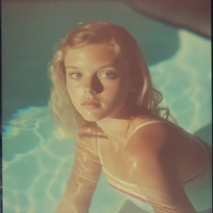 blonde girl Polaroid photo circa 2008 nightlife middle-school po...