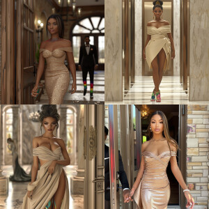 3-D image of a beautiful light skin, African-American young woma...