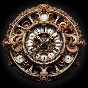 Create an image depicting an elaborate, intricately-designed clo...