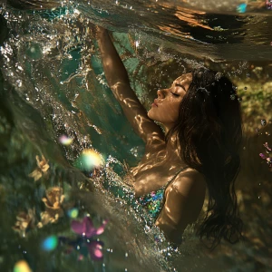 A surreal scene featuring Dahlia Valentina fit tall supple well...