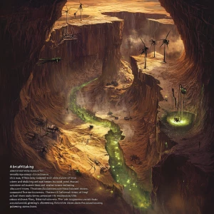 "A breathtaking aerial view of the vast, otherworldly canyon, it...