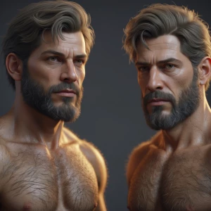 The twin brothers and his dad have those hairy bodies