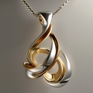 Design a breathtaking pendant that seamlessly combines silver an...