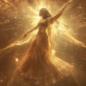 An amazing apparition of a Indian goddess, her ethereal form cre...