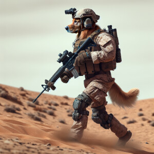 Create a realistic image of a human like golden retriever as an...