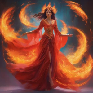 In this mesmerizing series of dynamic poses, the pyrokinetic mys...