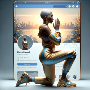 Create a 3D illustration of a realistic light skinned African-Am...
