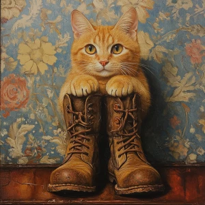 ginger cat in boots