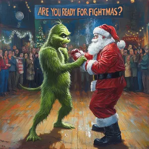 Grinch and Santa Claus are fighting. The Grinch must be thin acc...