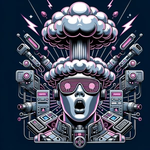 **Adam Bomb** - A Garbage Pail Kid with a mushroom cloud explosi...