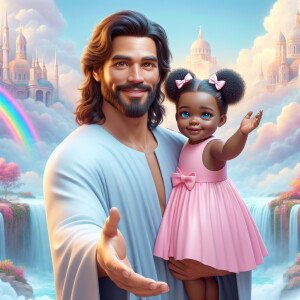 Create a 3D realistic artwork featuring the phrase 'Jesus Saves'...