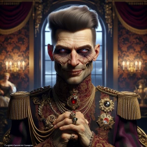 Create a hyper-realistic image of a man personifying extreme cor...