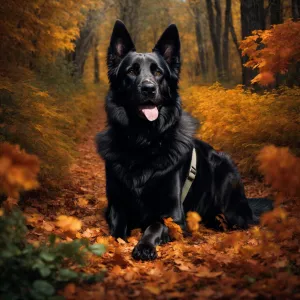 Generate an image of a strong and thriving dog sporting a lustro...