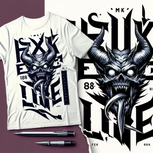 A complicated banner logo for the t shirt brand [' M u e r t e '...