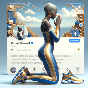 Create a 3D illustration of a realistic light skinned African-Am...