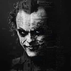 Create an ASCII art representation of the character Joker