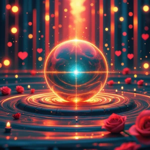 In the midst of a celestial post-modern time portal, hues of gol...