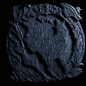 Design a high-contrast grayscale 3d bas relief of the State of T...