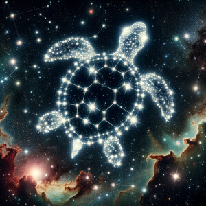 New constellation design, a turtle constellation , celestial art